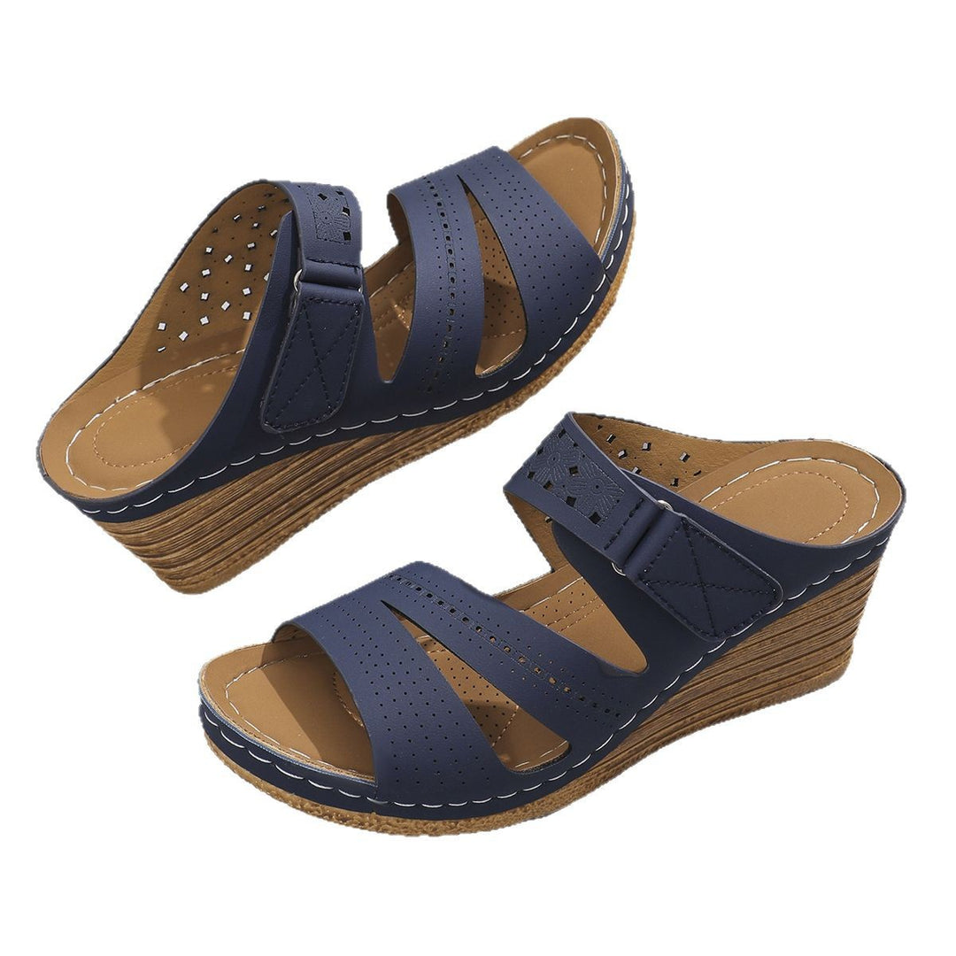 Damen Wedge-Pantoletten mit atmungsaktivem Obermaterial und verstellbarem Riemen EB