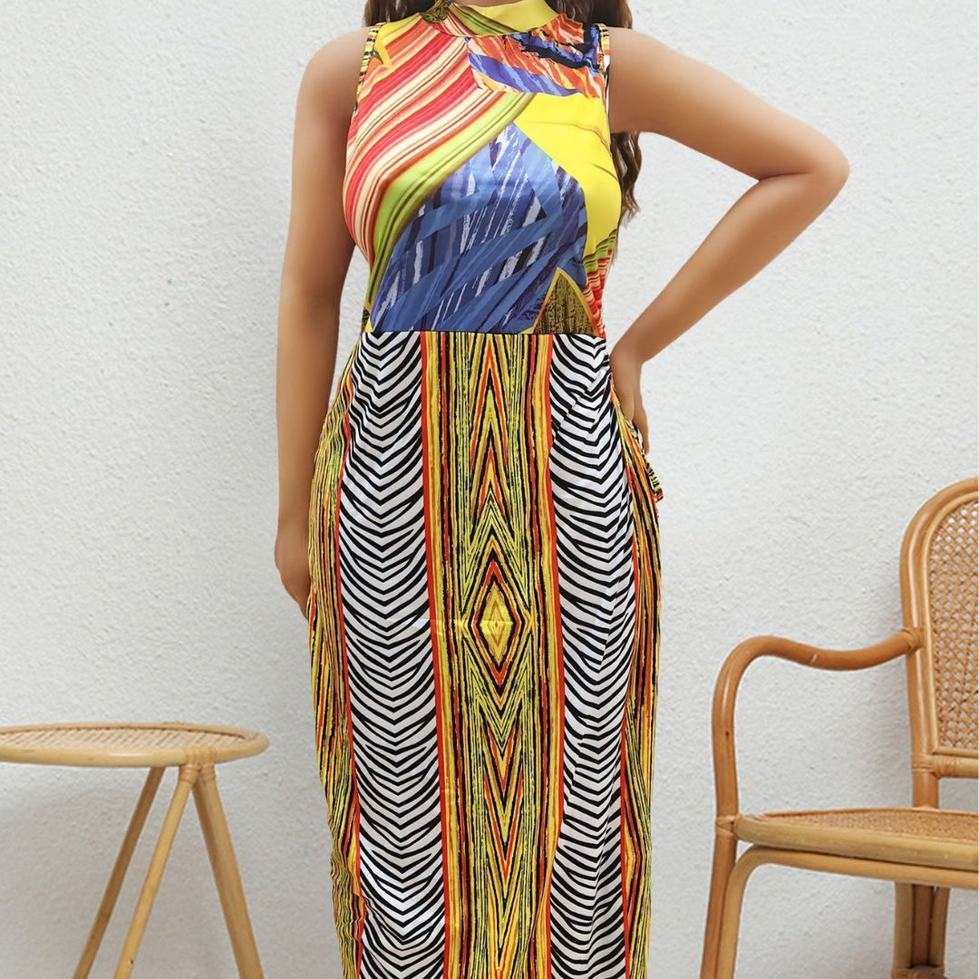 Damen Maxi-Kleid mit fröhlichem Muster EB