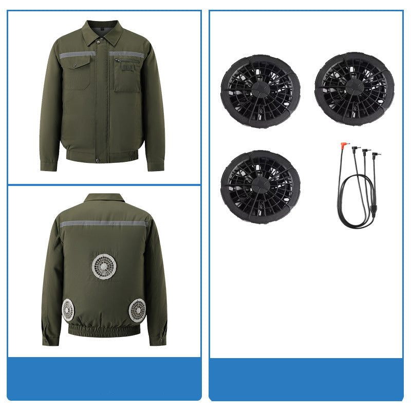 Herren nan belüftete Arbeitsjacke mit integrierten USB-Lüftern und externem Akkufach EB