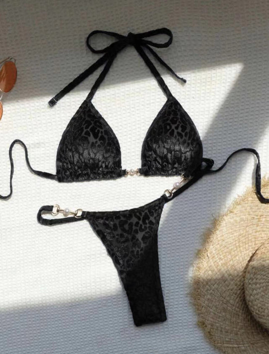 Damen Triangel-Bikini mit dekorativen Akzenten und raffiniertem Schnitt EB