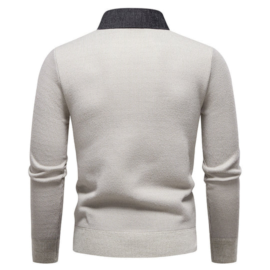 EB | Herren Strickpullover mit Kontrastkragen