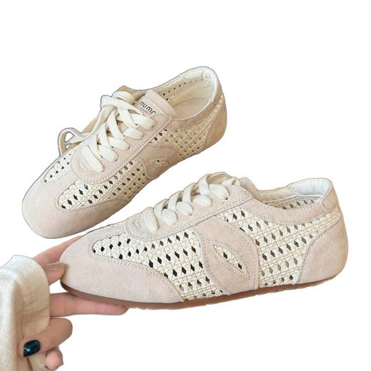 Damen elegante und luftige Schnürschuhe mit handgewebtem Obermaterial EB