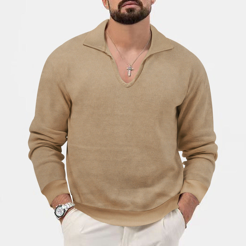 Herren modischer V-Ausschnitt Pullover aus atmungsaktivem Strickmaterial EB