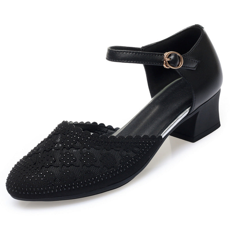 Damen Elegante Ballerinas mit zartem Rüschendesign und funkelnden Strassakzenten EB