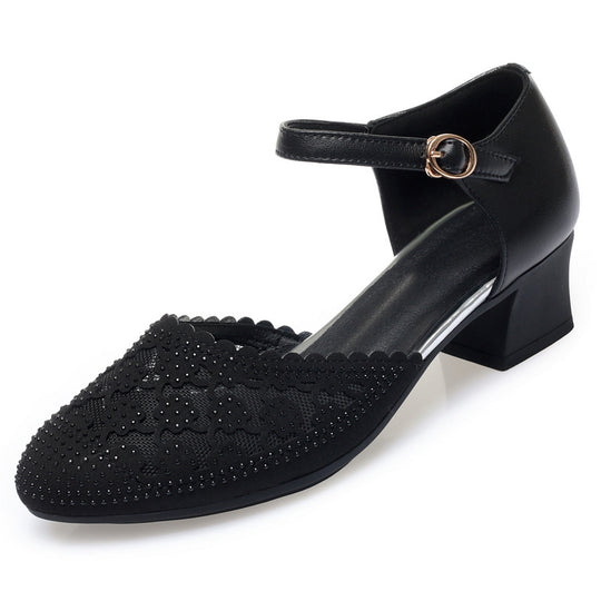 Damen Elegante Ballerinas mit zartem Rüschendesign und funkelnden Strassakzenten EB