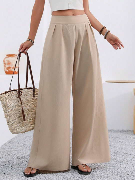 Damen Elegante und weite Bundfaltenhose EB