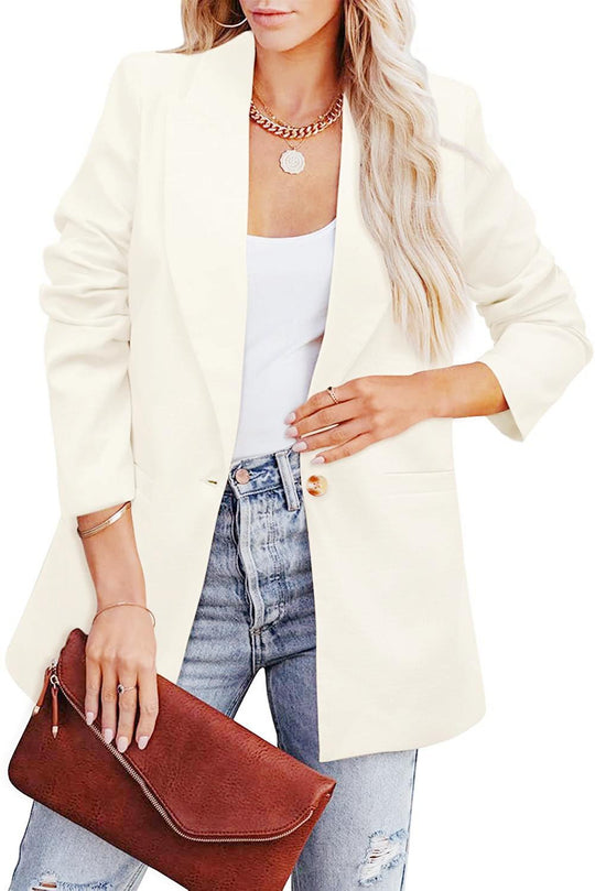 Damen Eleganter Freizeitblazer mit Lässigem Schnitt und Zwei Taschen EB