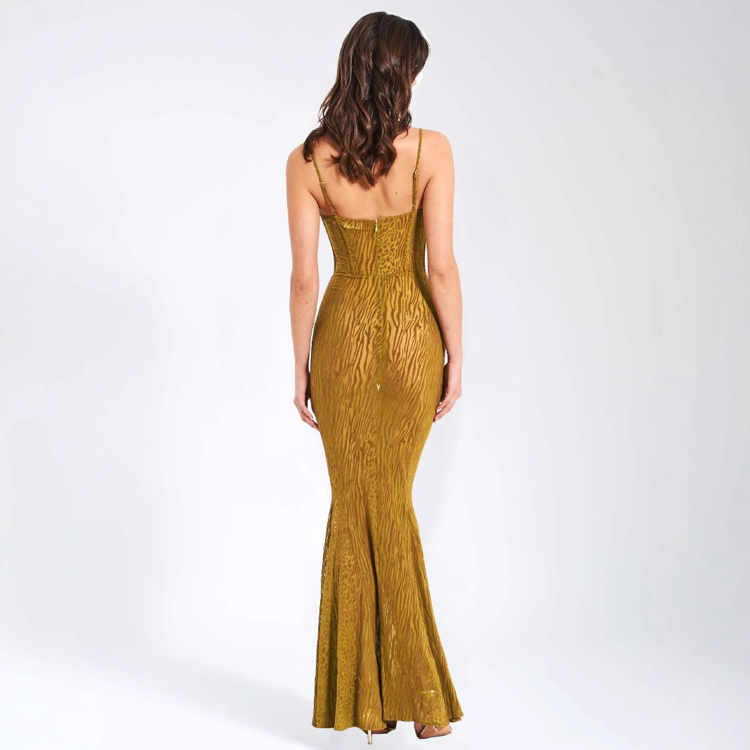 Damen Elegantes und verführerisches Spitzenkleid mit Rüschendetails EB