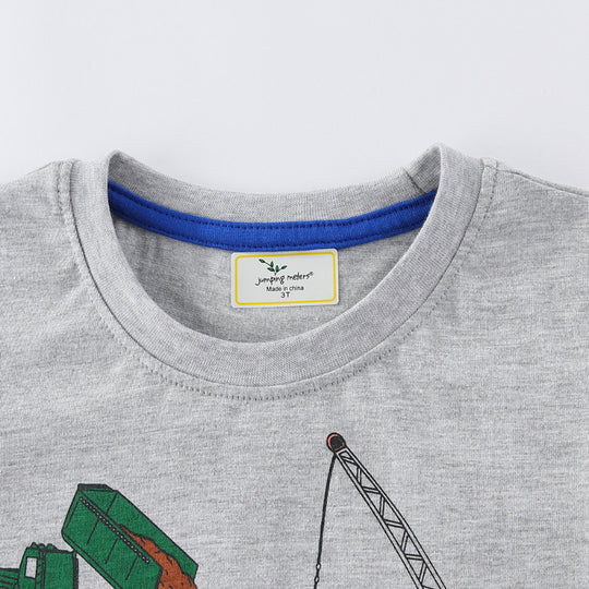 Jungen Langarmshirt mit buntem Baustellenfahrzeug-Design EB