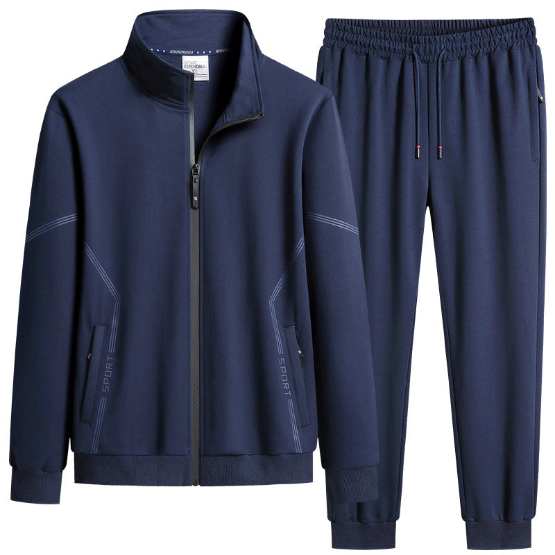 Men's  performance zip-front track jacket and tapered jogger set EB