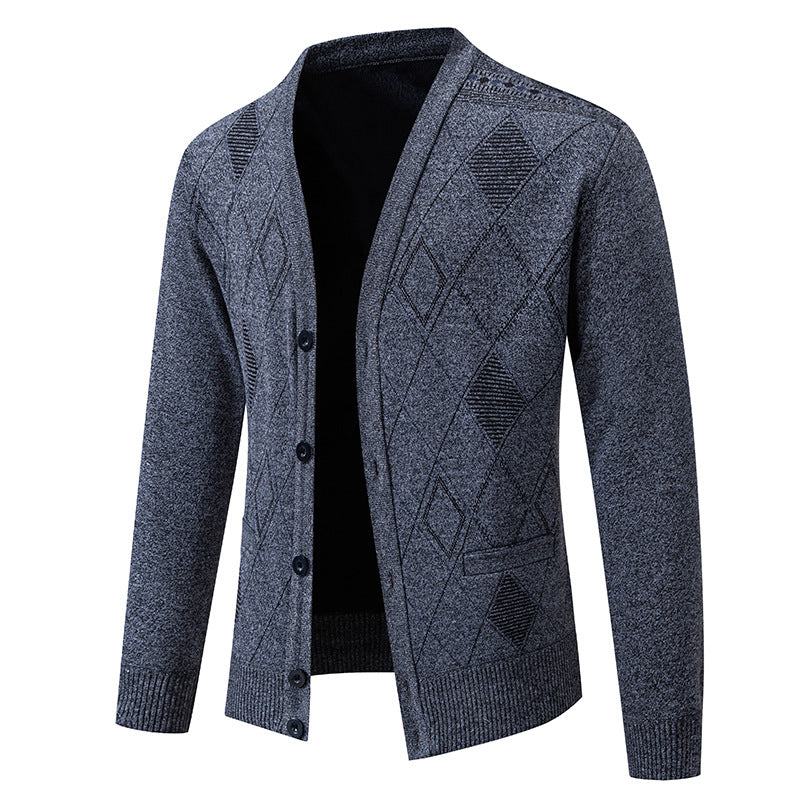 Herren Strickjacke mit eleganter Rautenstruktur EB