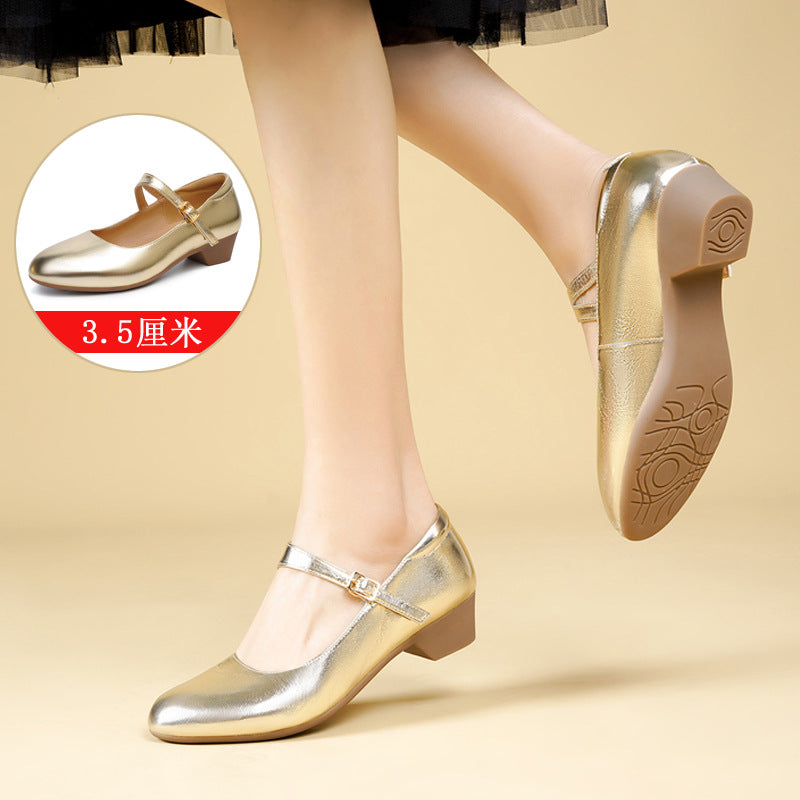 Damen Mary Jane Ballerinas mit modischer Schnalle und bequemer Sohle EB