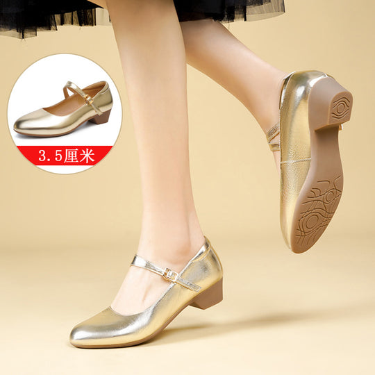 Damen Mary Jane Ballerinas mit modischer Schnalle und bequemer Sohle EB
