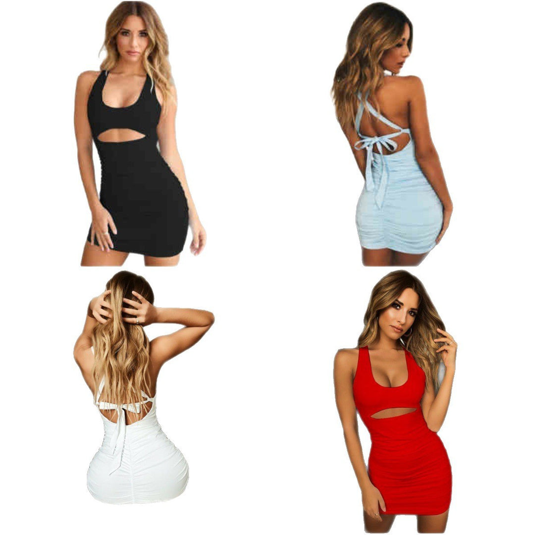 Damen figurbetontes Minikleid mit Ausschnitt EB