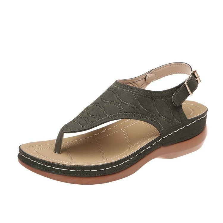 Damen Komfortable Zehentrenner Sandalen mit flexiblem Riemendesign EB