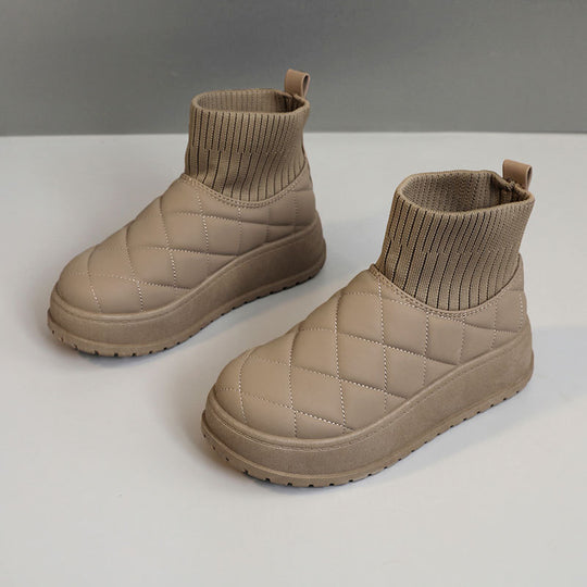 Damen modische Steppschuhe mit hohem Kragen und rutschfester Sohle EB