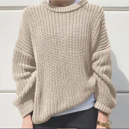 Damen oversized Strickpullover mit strukturierter Verarbeitung EB