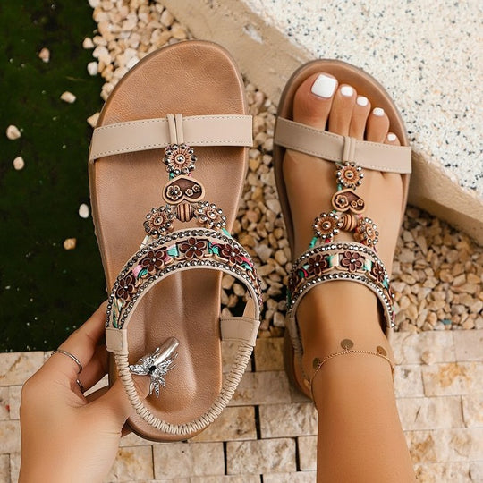 Damen Riemchen-Sandalen mit filigranen Verzierungen EB