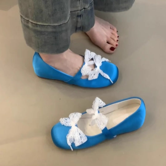 Damen Ballerinas mit decorativen Schleifen und komfortabler Innensohle EB