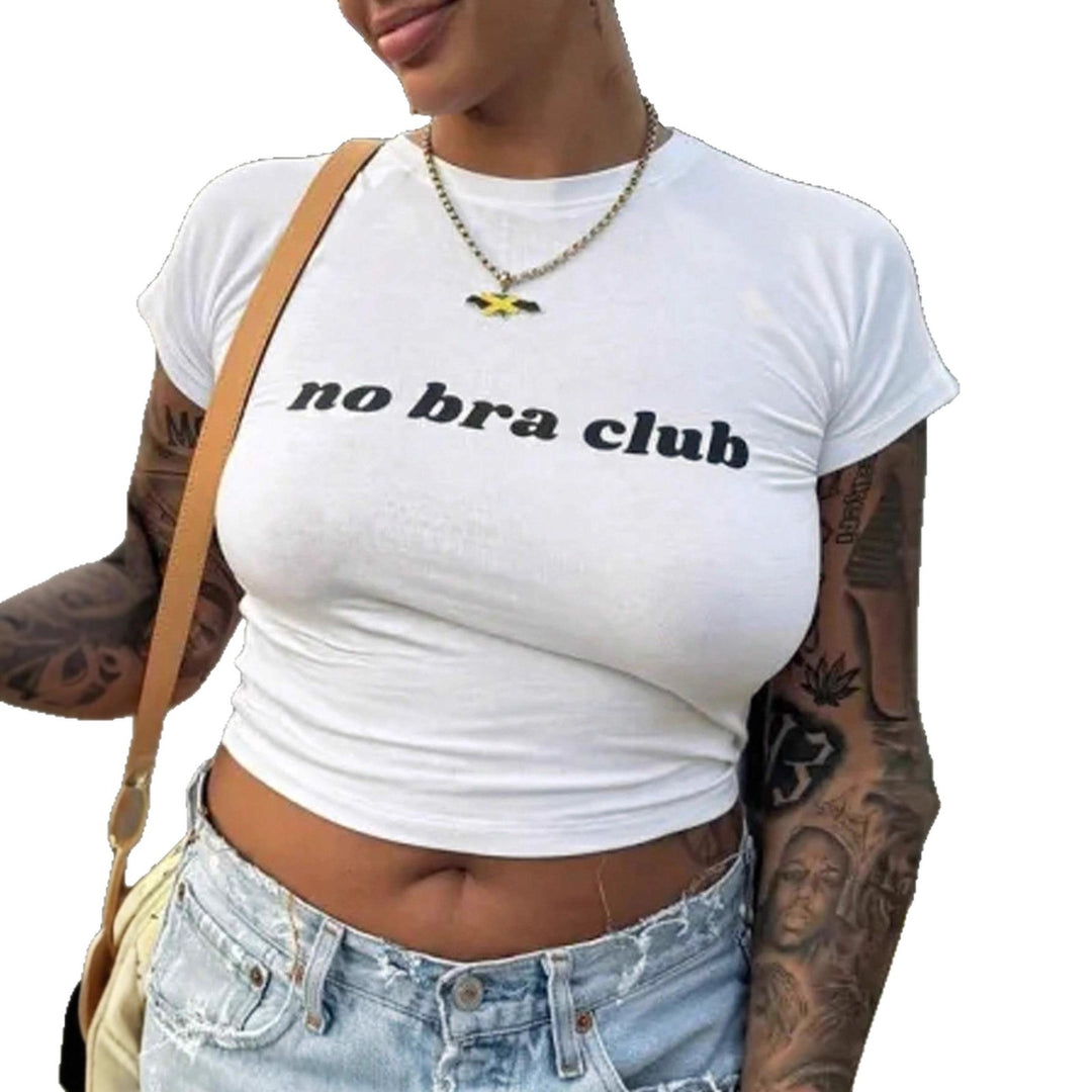 Damen T-Shirt mit frechem Schriftzug und figurbetontem Schnitt EB