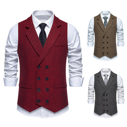 Herren elegante Weste im klassischen Fischgrätmuster EB 1758204622