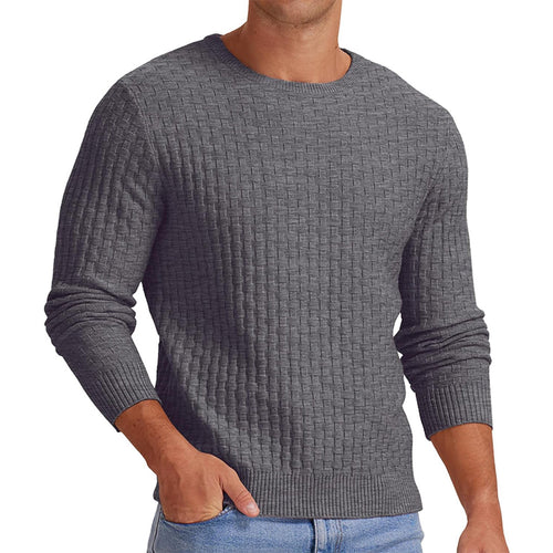 Herren strukturiertes Sweatshirt mit Rundhalsausschnitt und langem Arm EB