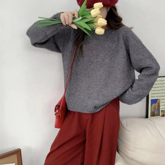 Damen Kuscheliger Strickpullover mit strukturiertem Muster EB
