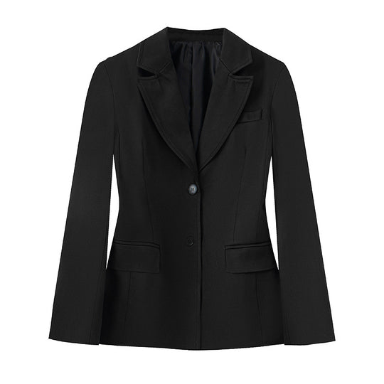 Damen nan taillierter Einreiher-Blazer mit Reverskragen, zweiknopf-Verschluss und Pattentaschen EB