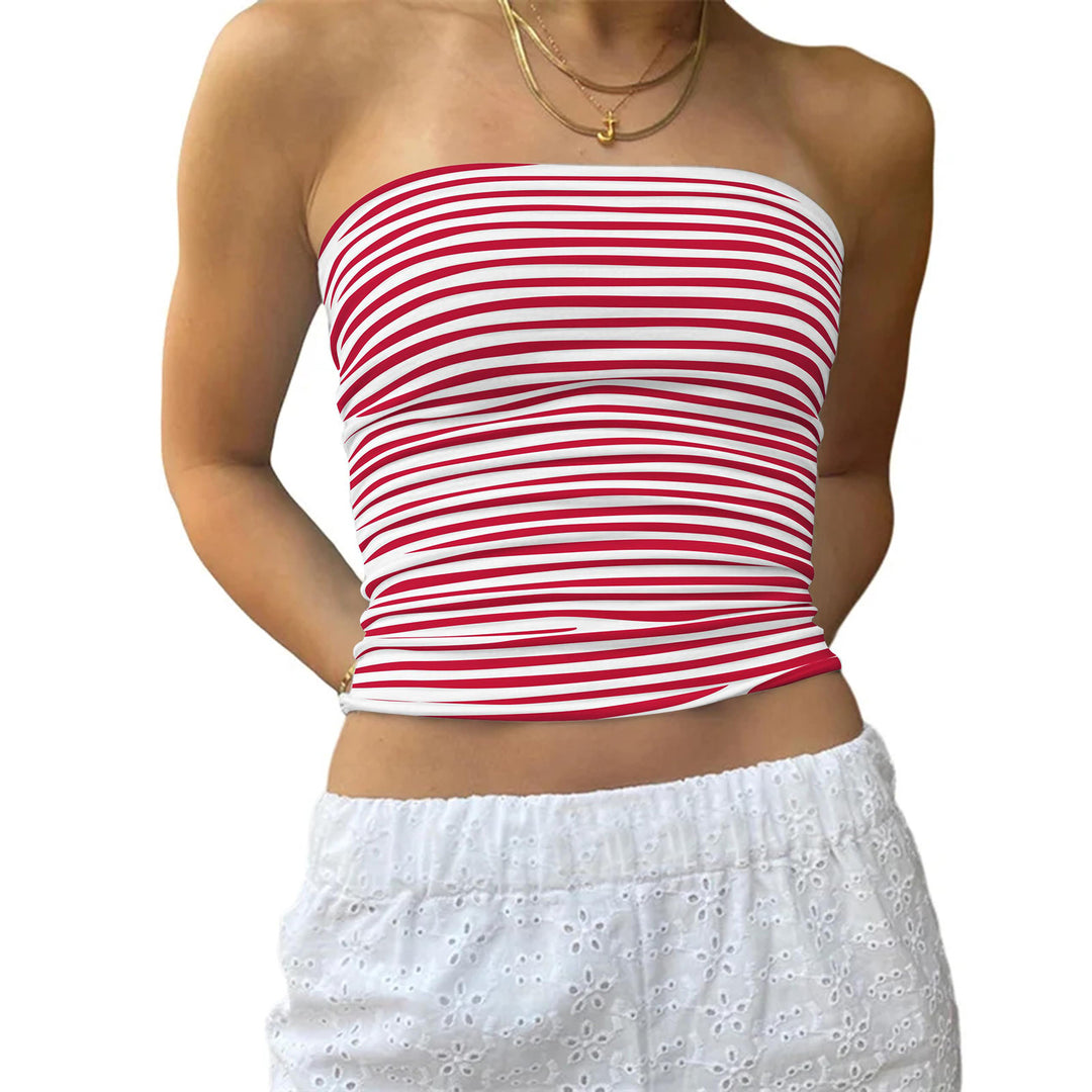 Damen Bustier-Oberteil mit feinen Streifen EB
