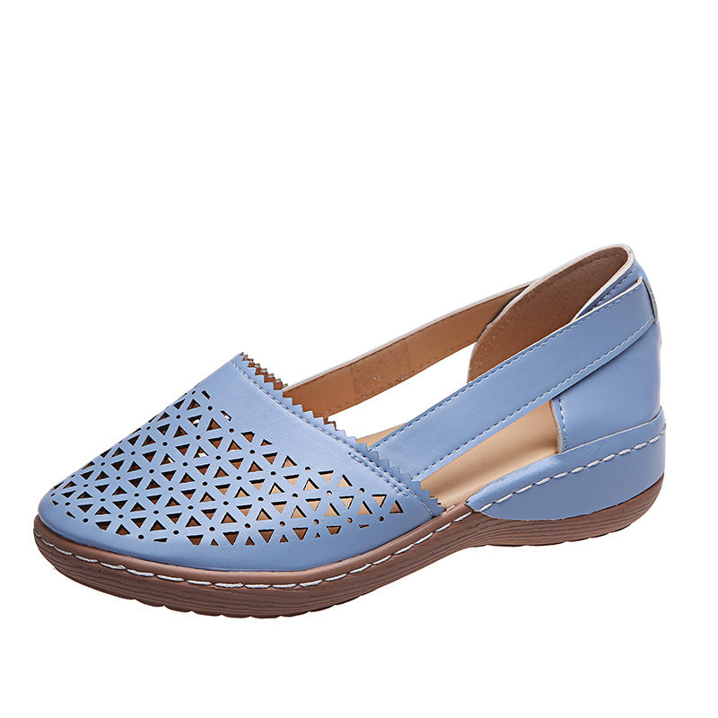 Damen  perforierte Slipper-Pumps mit seitlichen Cut-Outs elastischem Fersenband und dämpfender Komfortsohle EB