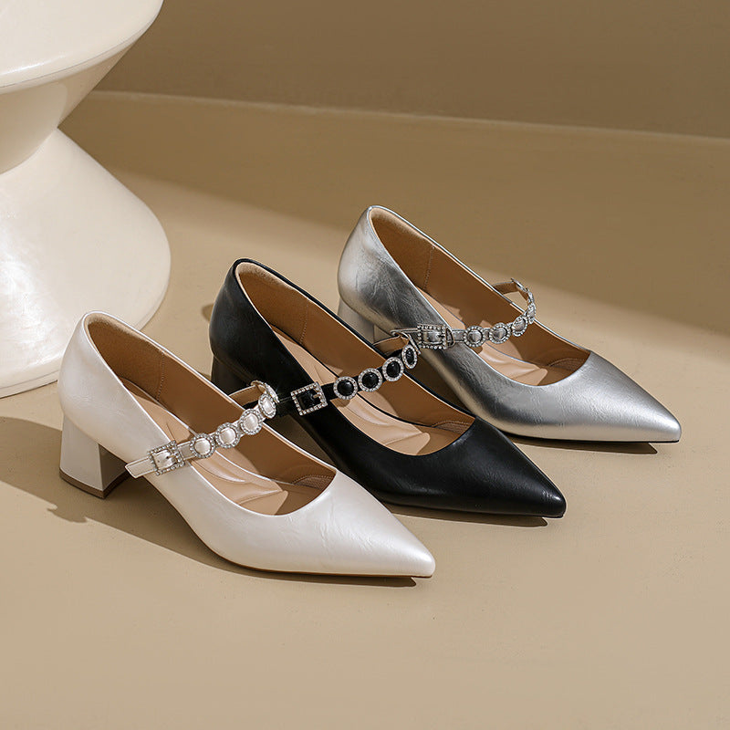 Damen Glamouröse Slingback-Pumps mit funkelnder Schnallen-Applikation EB