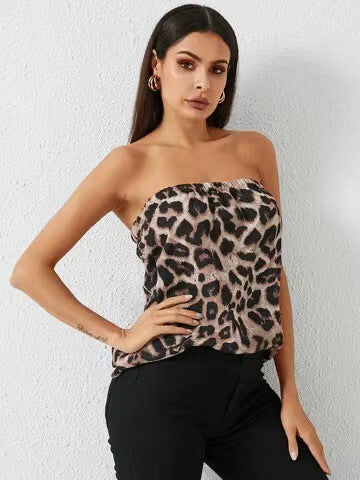 Damen Strapless Stufenmuster Oberteil EB