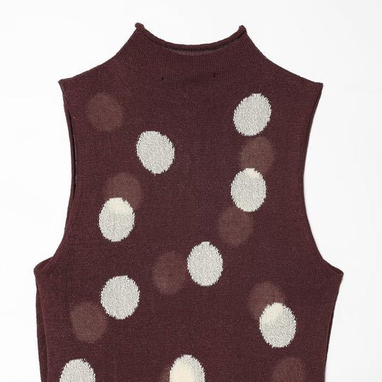 Damen Maxikleid mit hochgeschlossenem Kragen und verspieltem Punkte-Design EB