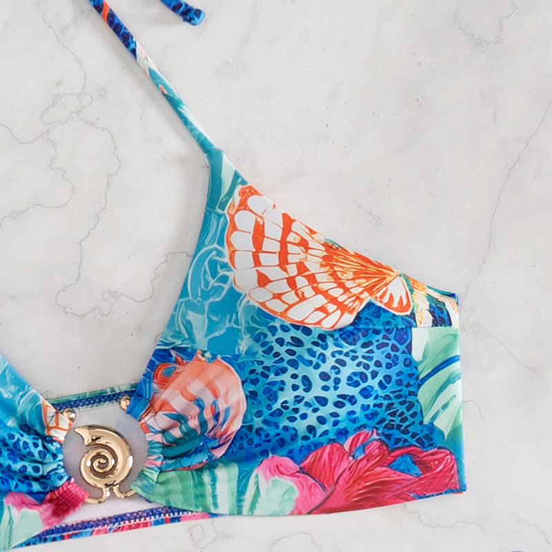 Damen Bikini-Set mit floralem Mustermix und regulierbaren Bändern EB