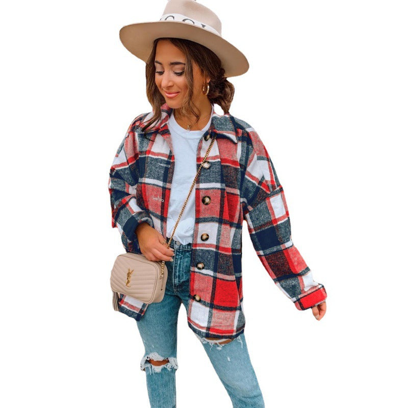 Damen Karierte Flanelljacke EB