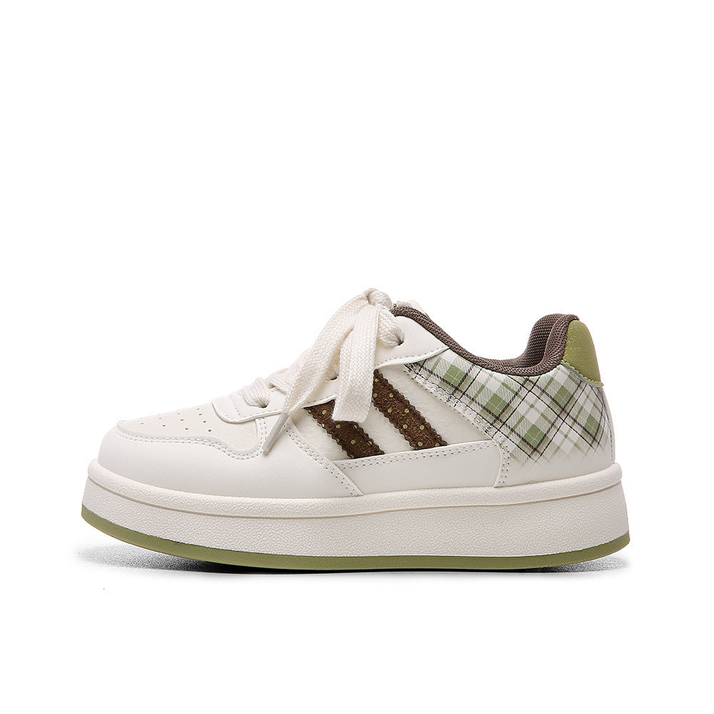 Damen Sneakers mit Karo-Muster und gepolsterter Sohle EB