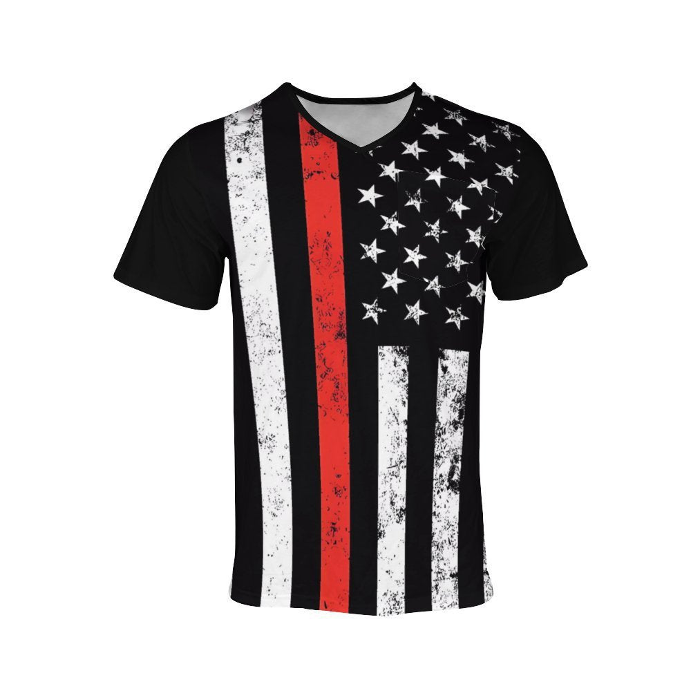 Herren V-Ausschnitt T-Shirt mit einzigartigem Flaggenmotiv EB