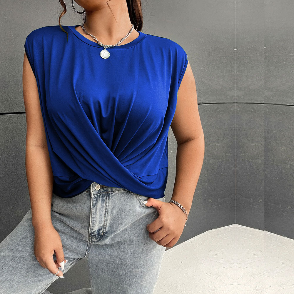 Damen elegantes Wickeloberteil mit Rüschendetails und modischem Ausschnitt EB