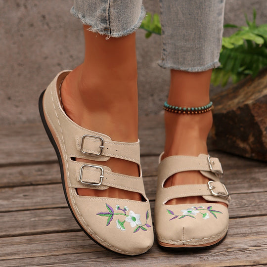 Damen Komfortable und luftige Clogs mit floralem Design EB