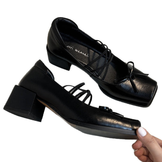 Damen Ballerinas mit eleganter Schnürung und dekorativem Schleifen-Detail EB