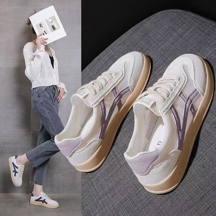 Damen Sneakers im lässigen Retro-Stil mit atmungsaktiven Mesh-Einsätzen und dämpfender Sohle EB