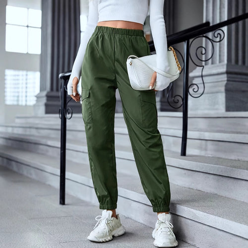 Damen Cargo-Hose mit elastischem Bund und praktischen Seitentaschen EB