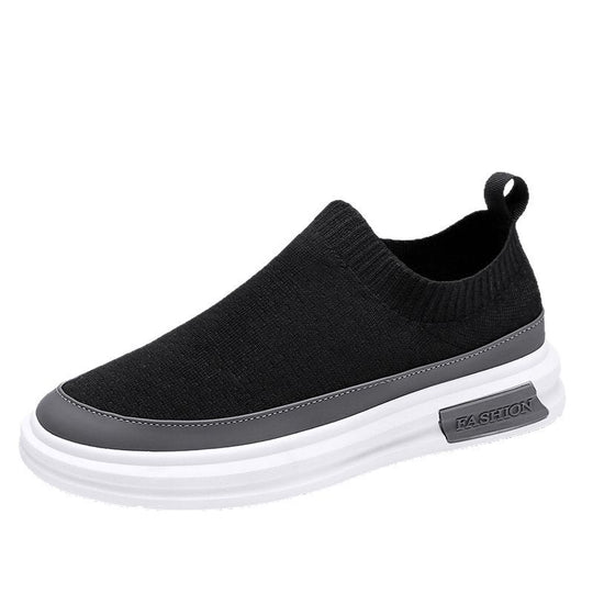 Damen Modische Slip-On Sneakers mit elastischem Strickobermaterial EB