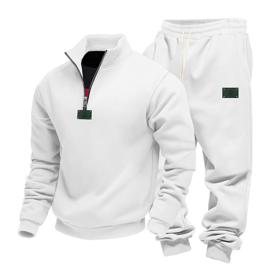Herren nan komfortables Halbzip-Sweatset mit tapered Jogginghose und elastischem Tunnelzug EB