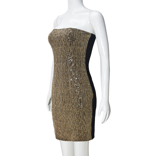 Damen Party Minikleid mit schimmerndem Pailletten-Effekt und figurbetontem Schnitt EB