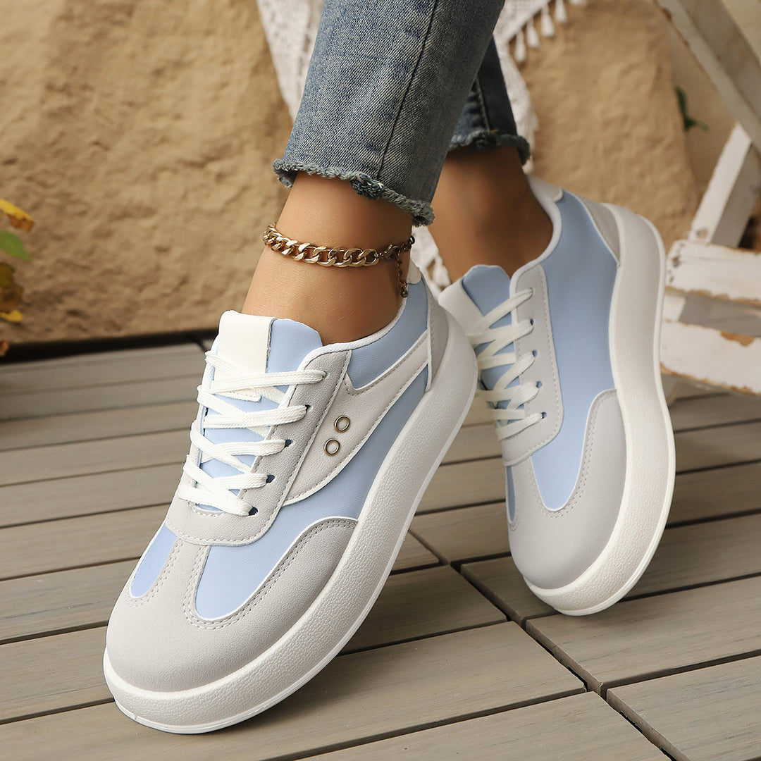 Damen Plattform Sneakers mit sportlichem Chic und gepolstertem Innenfutter EB