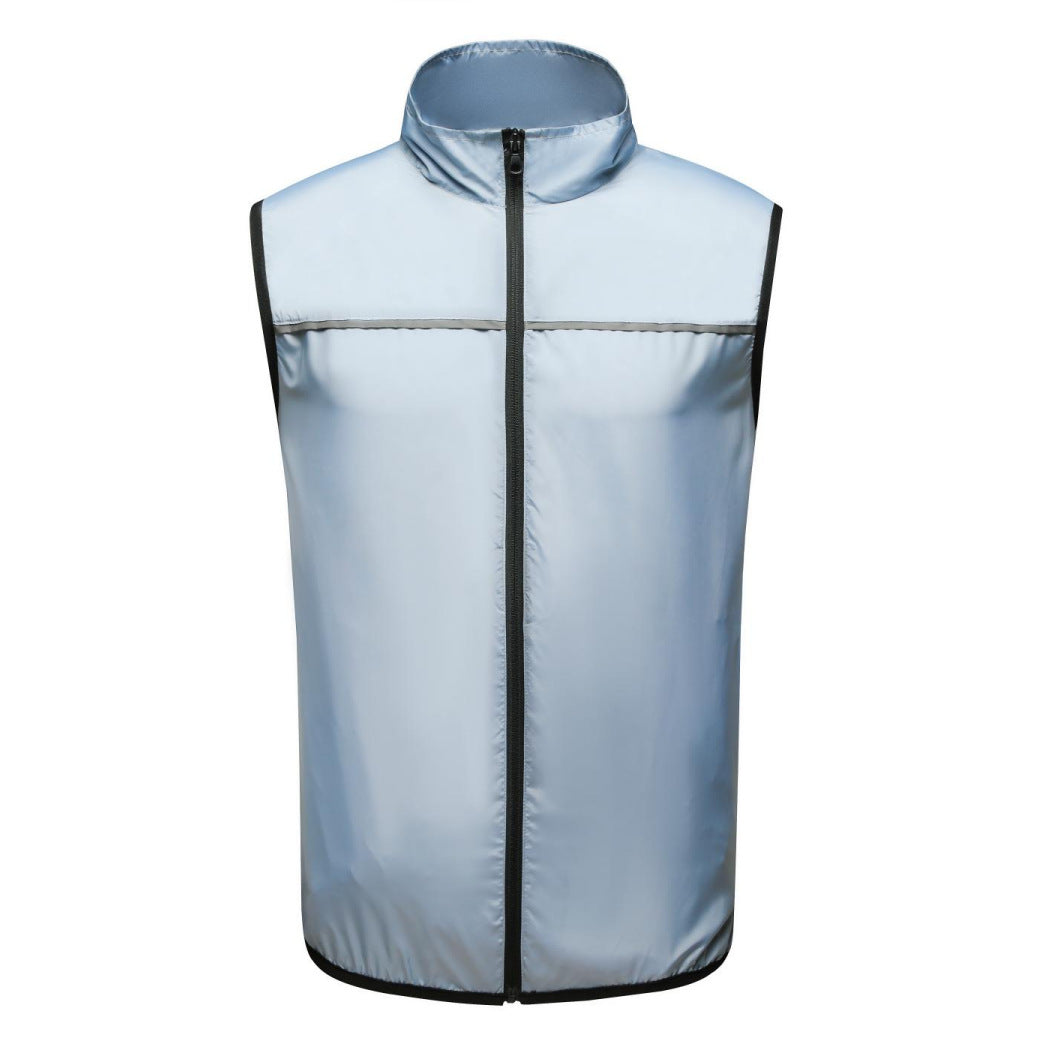 Unisex nan leichte winddichte Laufweste mit durchgehendem Reißverschluss und reflektierenden Details R&B
