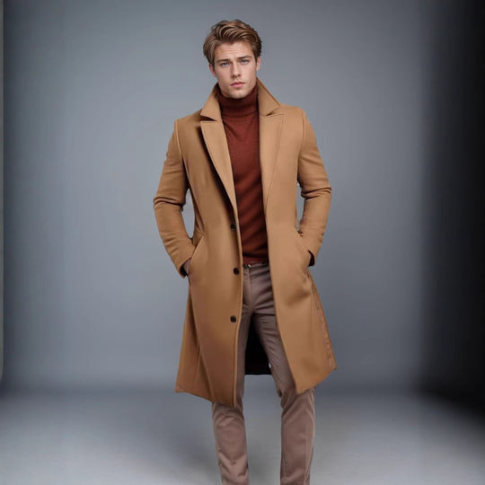 Herren schicker Mantel mit strukturiertem Obermaterial EB