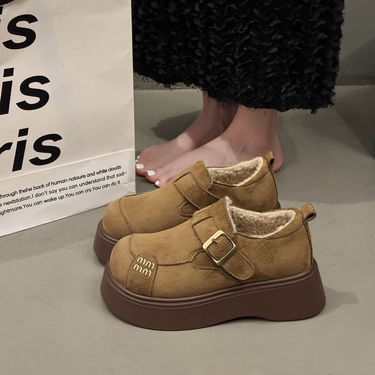 Damen Komfortable Clogs mit modischem Schnallenverschluss und dickem Futtermaterial EB
