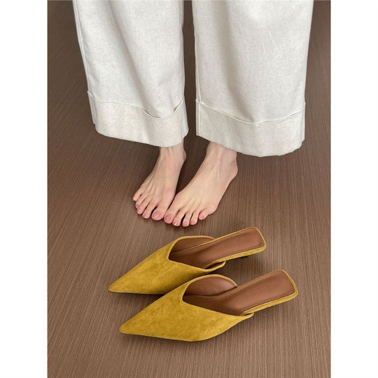Damen spitze Mules mit elegantem Velourslederfutter EB